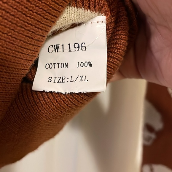 RARE skeleton skull cardigan rust brown tan sweater rockabilly punk metal goth - Picture 11 of 11